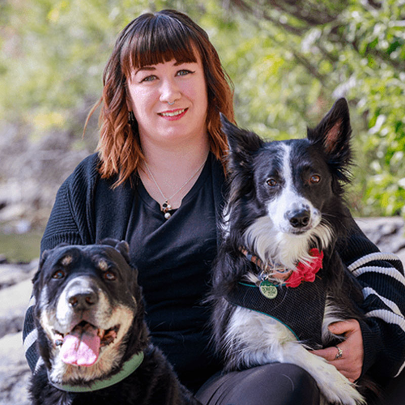 Melissa Schell with her dogs at State of the Heart Vet